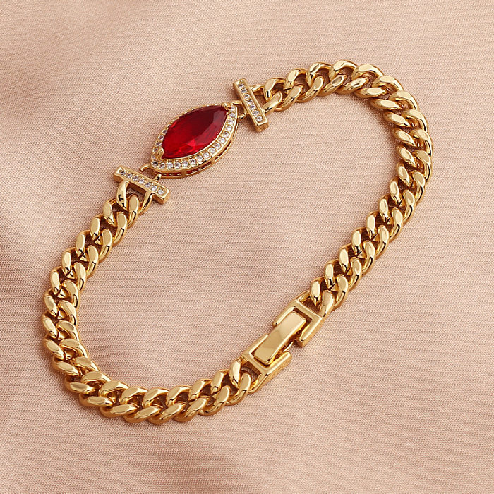 Bracelets en Zircon avec incrustation de cuivre géométrique de Style romain rétro