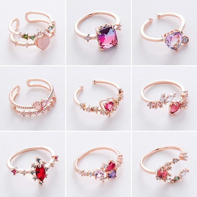 Korean New Micro-Inlaid Crystal Zircon Ring