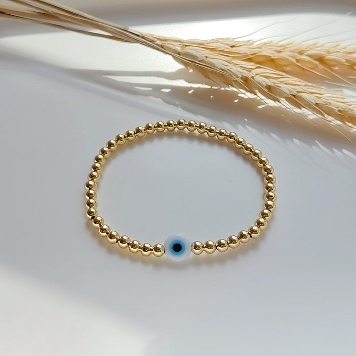 1 pièce de bracelets en perles de cuivre et de verre pour les yeux à la mode