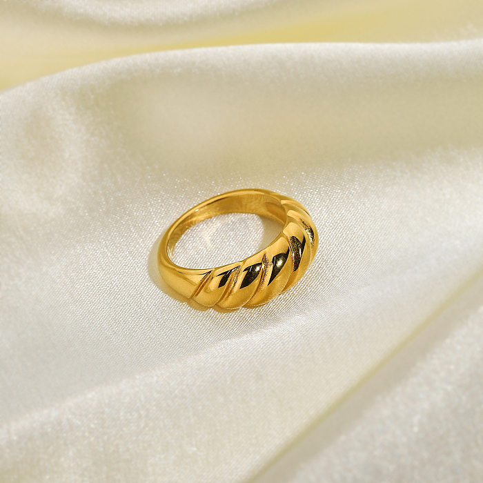 18K Fashion Solid Color Englischer Buchstabe Edelstahl Ring Großhandel Schmuck