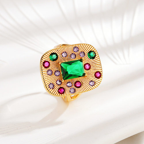 1 pieza 1 par de diamantes de imitación con incrustaciones de cobre coloridos a la moda anillos para mujer pendientes collar