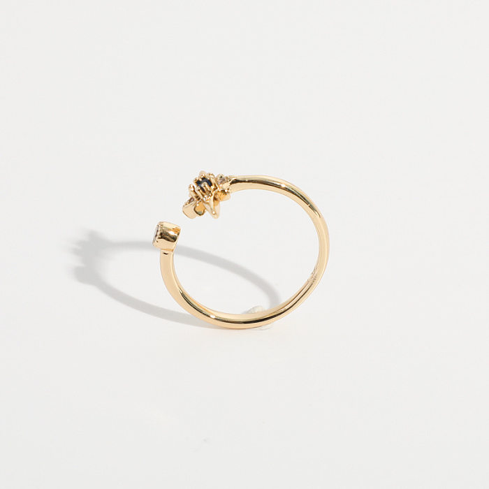 Simple Constellation Shape Copper Plated 14k Real Gold Open Ring