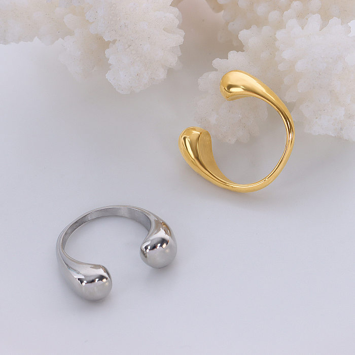 Simple European And American Titanium Steel Color-preserving Jewelry Geometric Shaped Opening Ring