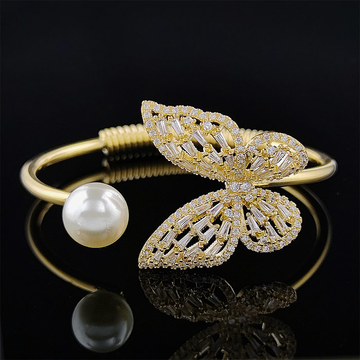 Fashion Copper Inlay Zircon Bangle 1 Piece