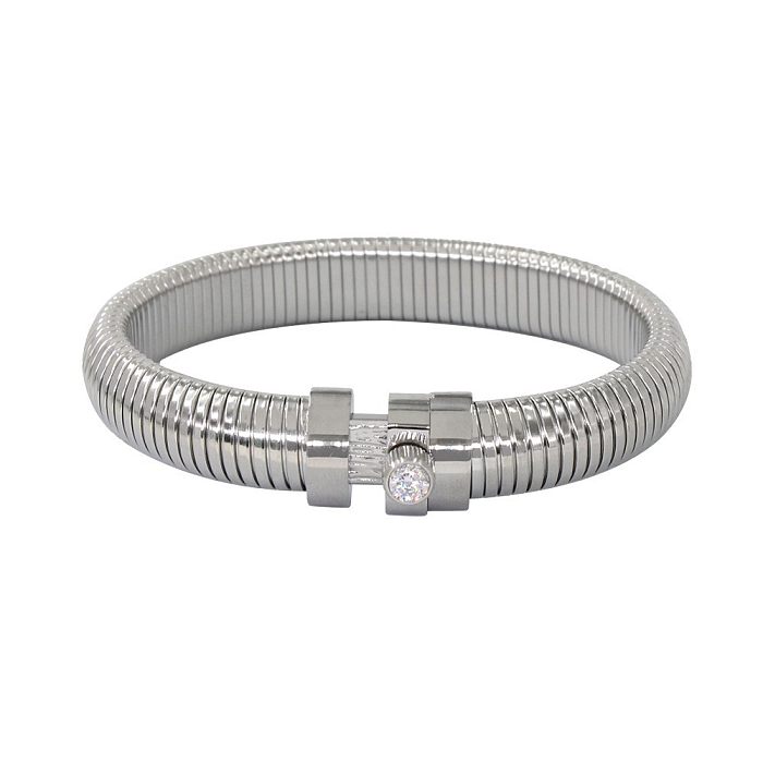 Style simple bloc de couleur couleur unie acier inoxydable titane acier placage bracelets collier