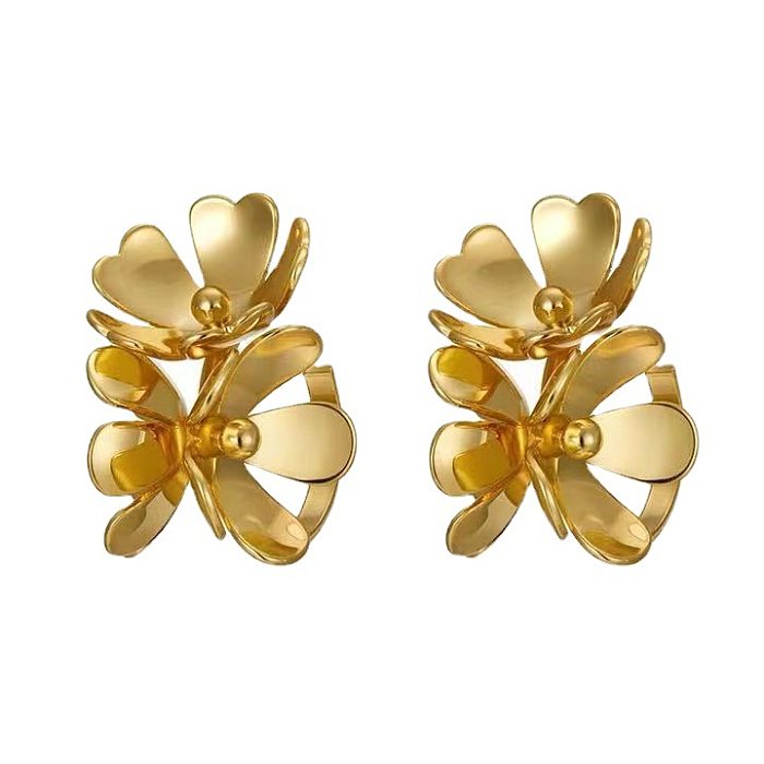 Mode-Blumen-Kupfer-Ohrringe, die Kupfer-Ohrringe überziehen