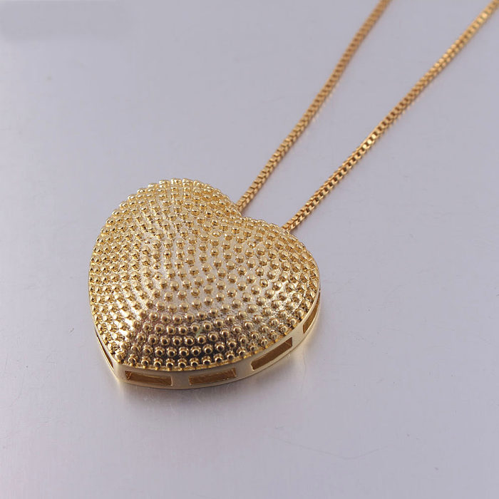 Simple Style Heart Shape Copper Plating Inlay Zircon White Gold Plated Gold Plated Pendant Necklace