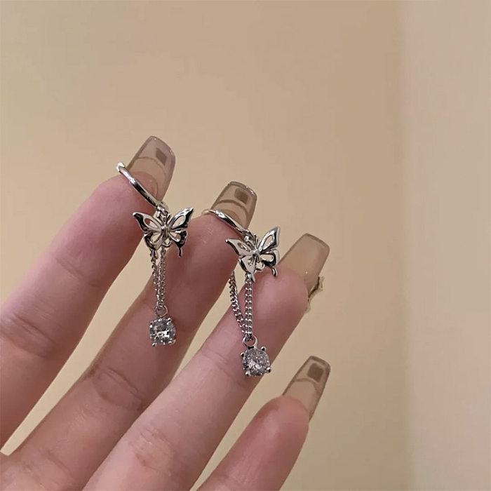 1 pièce de boucles d'oreilles pendantes en cuivre papillon streetwear