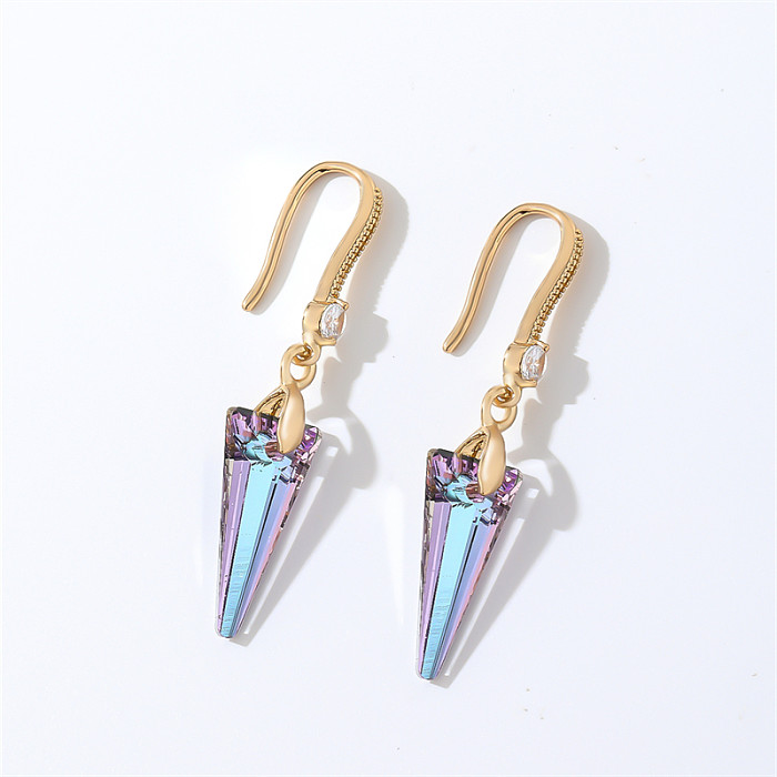 1 Pair Casual Elegant Modern Style Geometric Heart Shape Flower Copper Drop Earrings