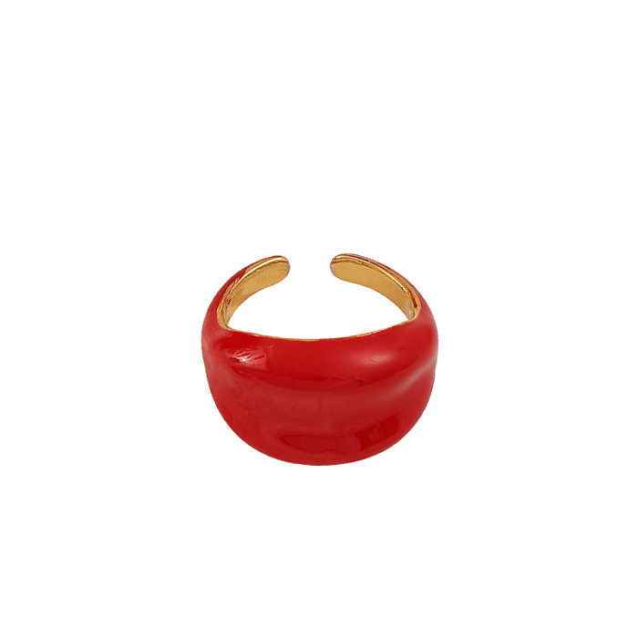 Sweet Simple Style Solid Color Copper Rings Earrings In Bulk