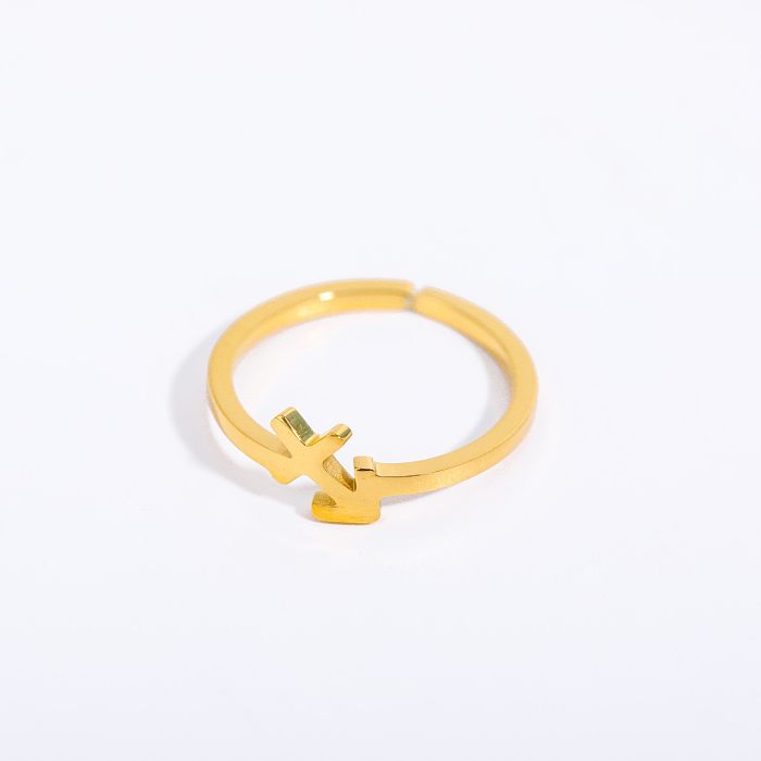 Einfacher offener Sternbild-Ring aus Titanstahl mit 18-Karat-Vergoldung