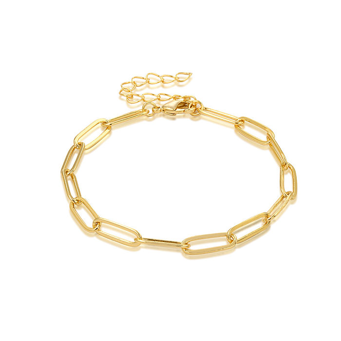 Simple Style Solid Color Copper Plating Gold Plated Bracelets