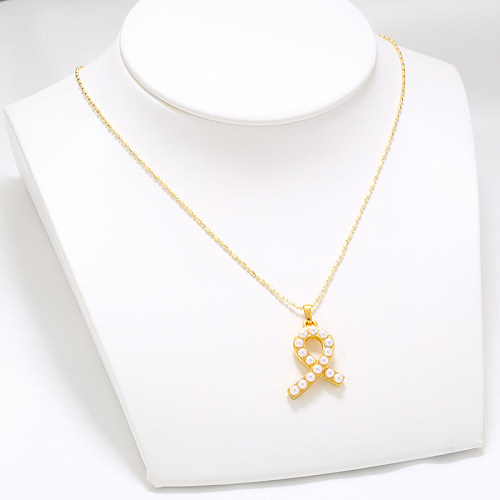 Casual Elegant Simple Style Fish Copper 18K Gold Plated Artificial Pearls Pendant Necklace In Bulk