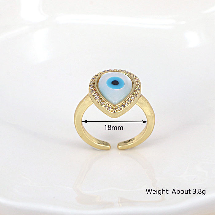 مجوهرات أوروبية وأمريكية على شكل قلب خاتم نحاسي على شكل عين قذيفة هندسية