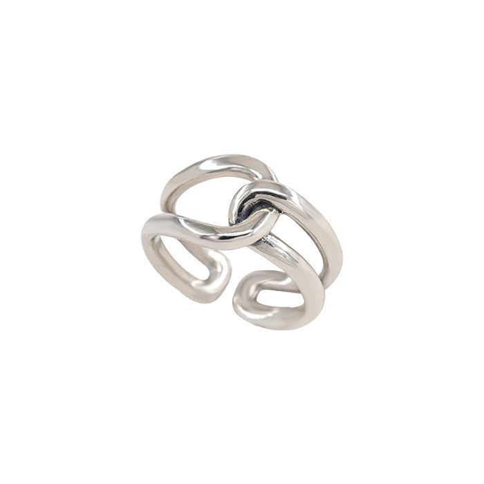 Simple Style Knot Copper Plating Hollow Out Open Ring