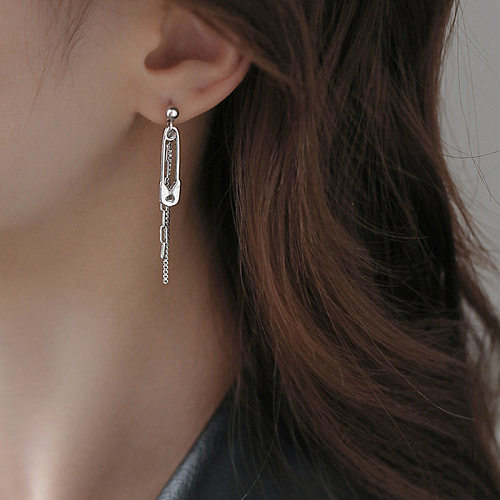Boucles d'oreilles pendantes en cuivre plaqué géométrique, Style classique, Streetwear, 1 pièce