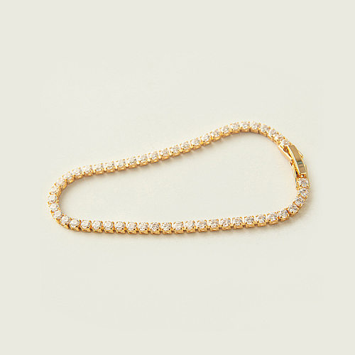 Fashion Solid Color Copper Inlay Zircon Women'S Bracelets Necklace 1 Piece