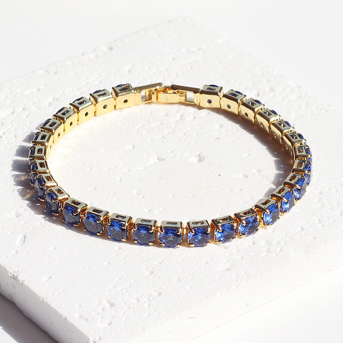Elegant Lady Geometric Copper Inlay Zircon Bracelets