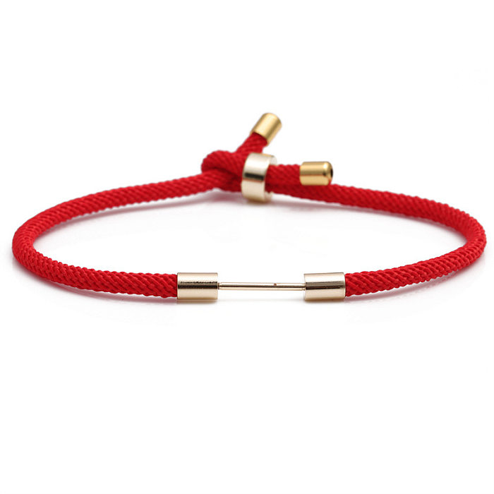 Modisches Herz-Kreuz-Stern-verstellbares rotes Milan-Seil-Damen-Kupferarmband