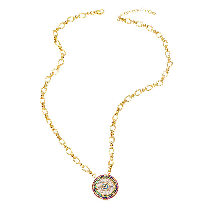 Retro Eye Copper Necklace Inlaid Zircon Zircon Copper Necklaces