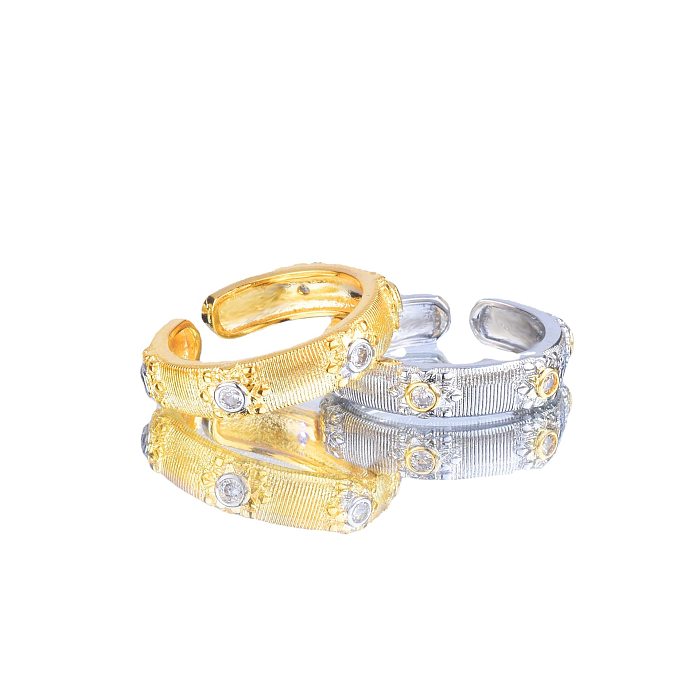 1 Piece Retro Geometric Copper Plating Zircon Women'S Rings Bracelets