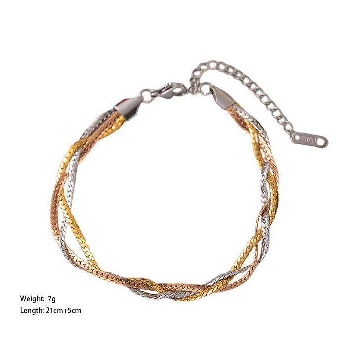 Collier de bracelets de placage en acier titane torsadé de style vintage décontracté
