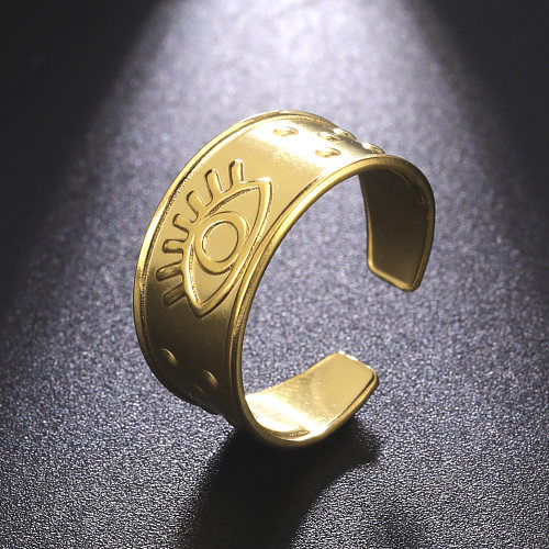 Offene Ringe aus Edelstahl im Vintage-Stil mit Teufelsauge