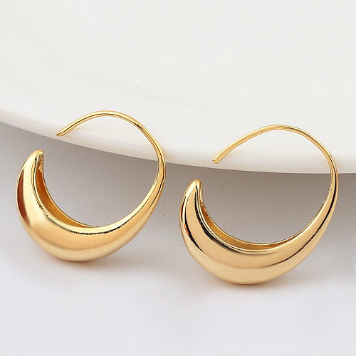 Einfacher Stil C-Form-Kupfer-Ohrringe Metall-Kupfer-Ohrringe