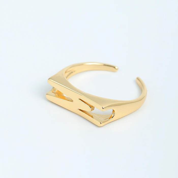 Simple Style Letter Copper Plating Gold Plated Rings