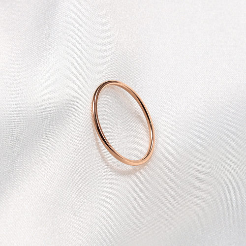 1 Piece Simple Style Solid Color Titanium Steel Polishing Plating Rings