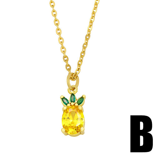 Wholesale Elephant Pineapple Pendant Copper Necklace jewelry