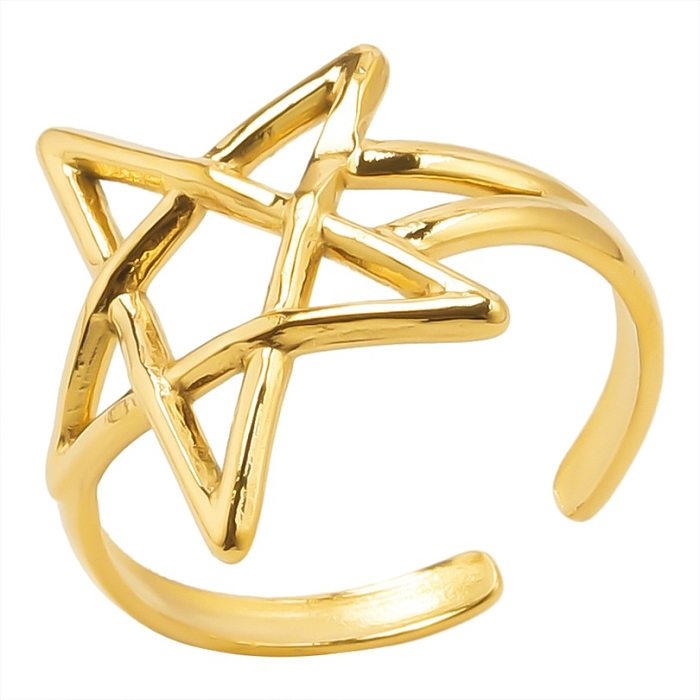 Wholesale Modern Style Star Stainless Steel Plating Open Rings
