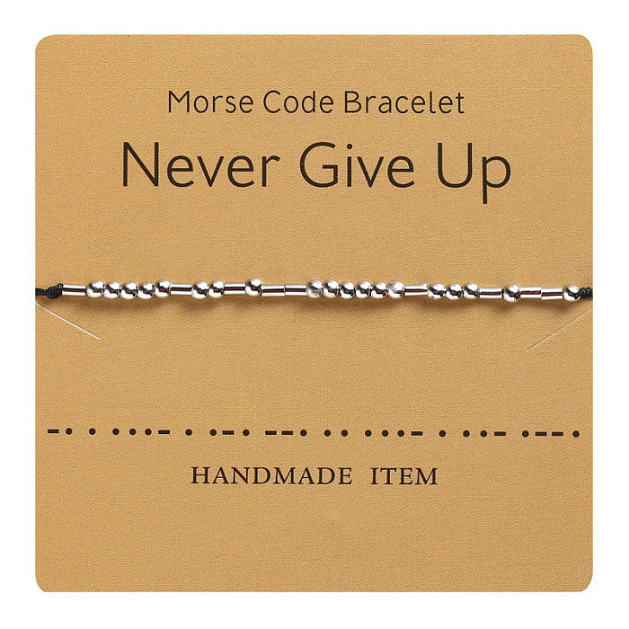Bracelets à tricoter en cuivre avec lettres de style simple, 1 pièce
