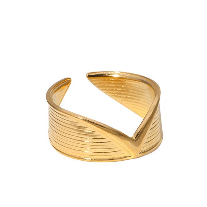 Modischer geometrischer unregelmäßiger offener Ring aus Edelstahl, 1 Stück