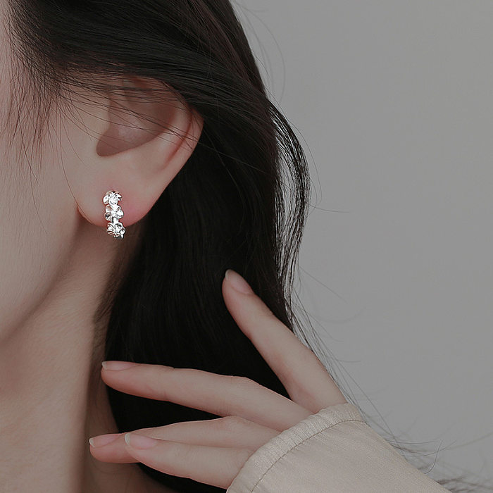1 Pair Fashion Flower Copper Earrings