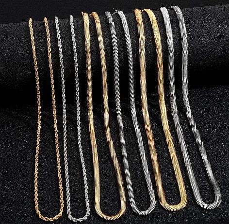 Casual Simple Style Solid Color Copper Plating Necklace