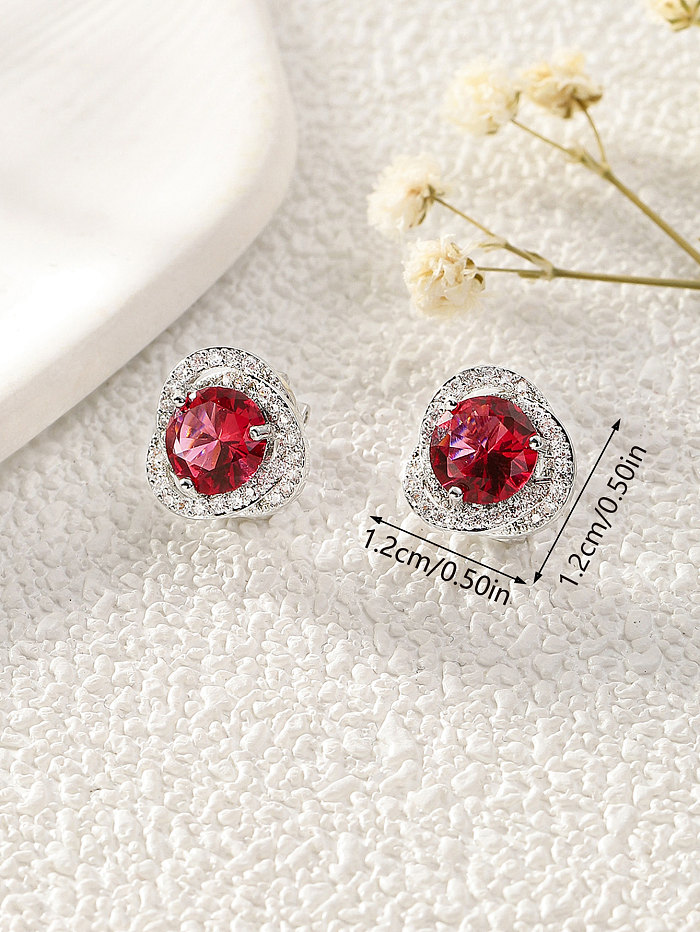 1 Pair Basic Simple Style Heart Shape Plating Inlay Copper Zircon 18K Gold Plated Ear Studs