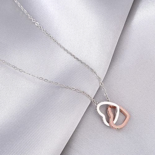 MAMA Heart Shape Alloy Copper Zircon Necklace In Bulk