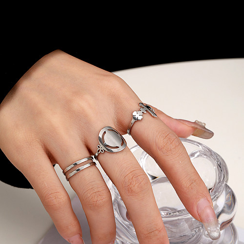 Anéis esmaltados redondos de aço inoxidável estilo simples