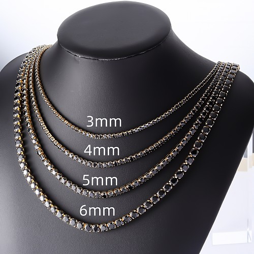 Hip-Hop Cool Style Square Lines Copper Zircon Necklace In Bulk