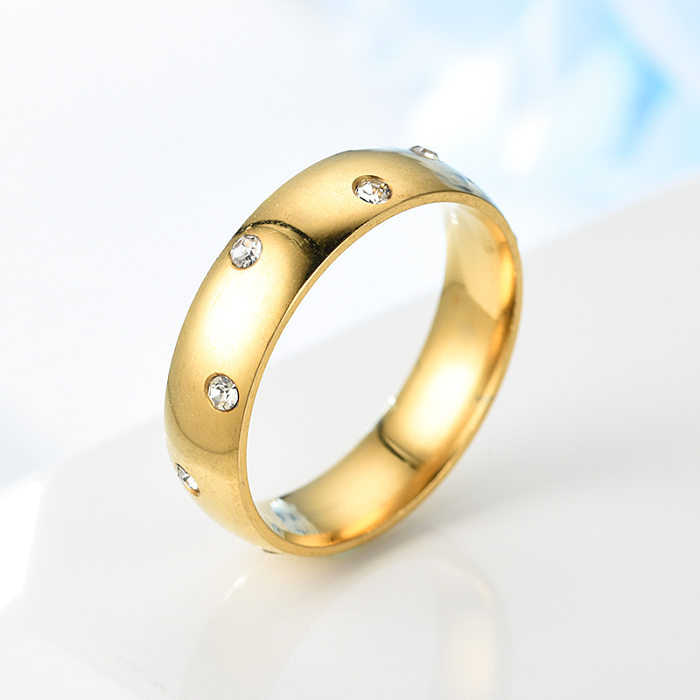 Wholesale New Style Titanium Steel Micro-inlaid Zircon Ring jewelry