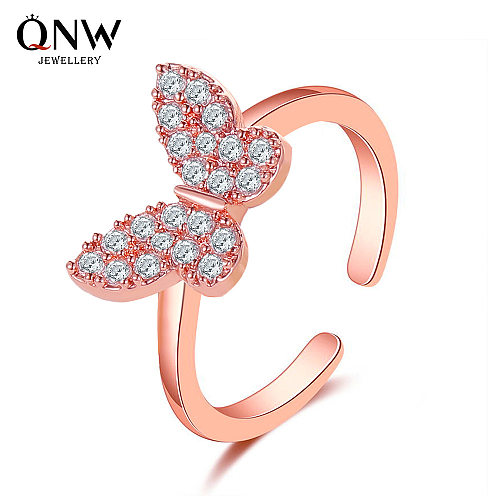 Novo anel de borboleta moda pessoas abertura simples anel ajustável jóias por atacado