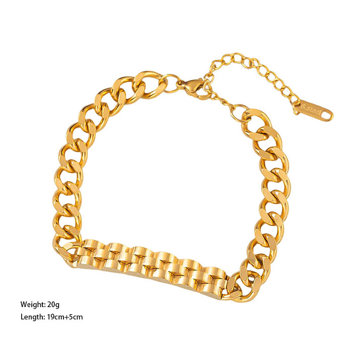 Elegant Retro C Shape Solid Color Titanium Steel Plating Bracelets Earrings Necklace