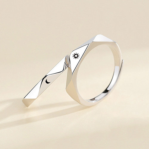 Simple Style Sun Moon Copper Plating Rings 1 Piece