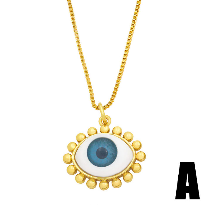 Vintage Fashion Demon Eyes Copper Necklace Wholesale jewelry