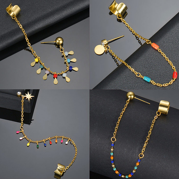 Wholesale Simple Style Star Stainless Steel Earrings Anklet Necklace