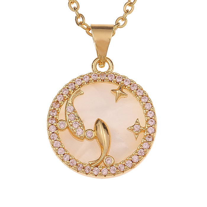 New Fashion Fritillary Twelve Constellation Pendant Necklace Wholesale jewelry