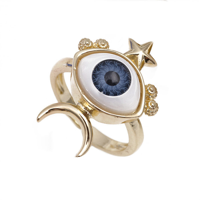 Anéis de cobre do olho do diabo da moda anéis de cobre de zircão embutidos