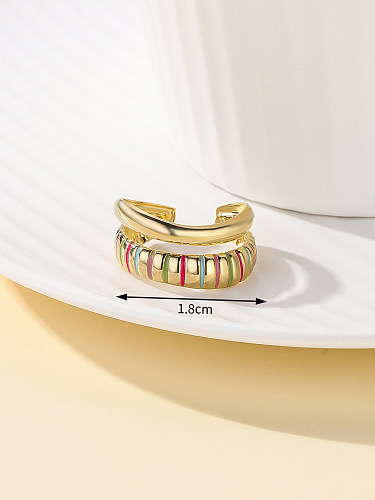 Anéis chapeados ouro 18K de aço inoxidável do bloco simples da cor do estilo