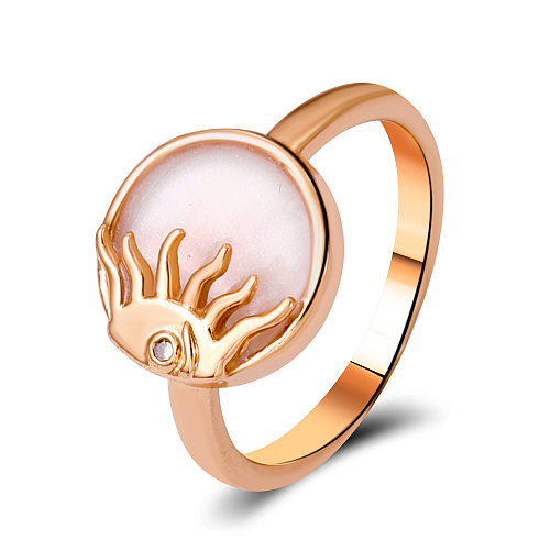 Fashion Moon Copper Inlay Zircon Rings 1 Piece